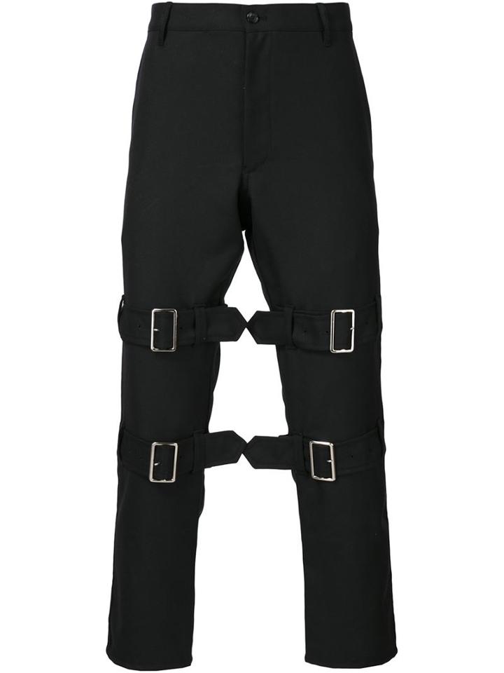 Comme Des Garçons Shirt Cropped Buckle Strap Trousers
