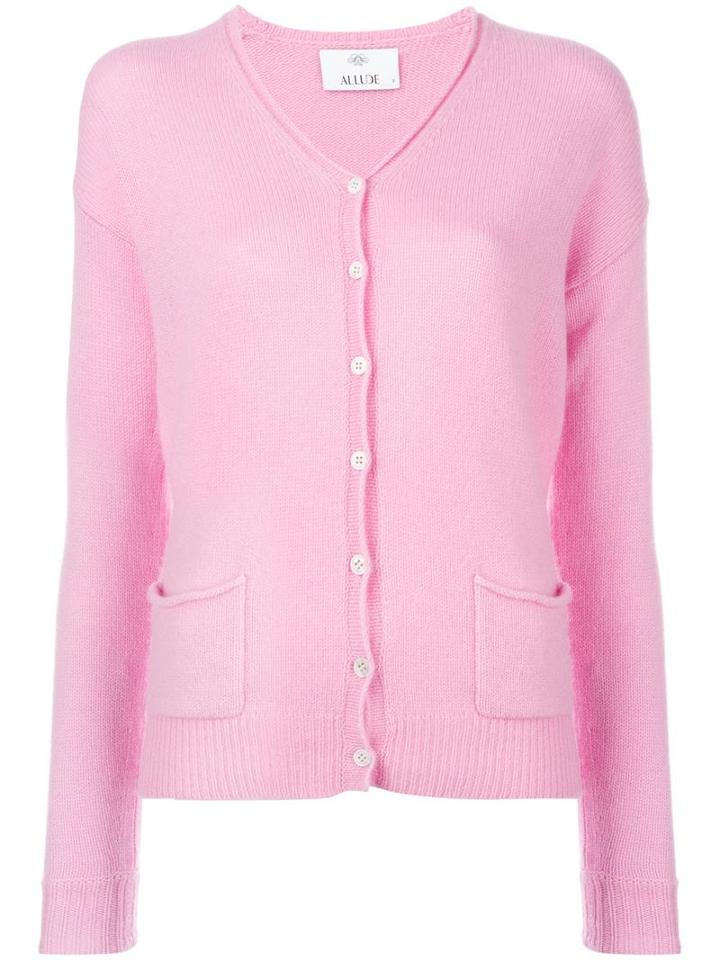 Allude V-neck Cardigan, Women's, Size: Medium, Pink/purple, Cashmere