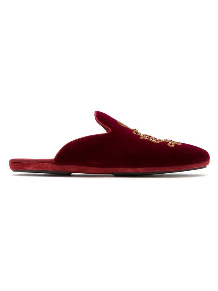 Dolce & Gabbana Logo Embroidered Slippers