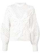 Prabal Gurung Claire Cable Knit Sweater - White