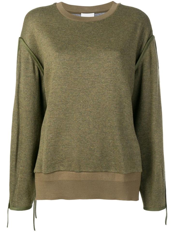 3.1 Phillip Lim Striped Sleeves Sweatshirt - Green