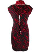 Unravel Project Zebra Knit Dress - Black