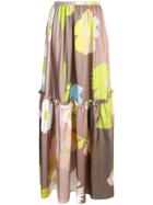 Cynthia Rowley Ashley Pop Floral Long Skirt - Brown