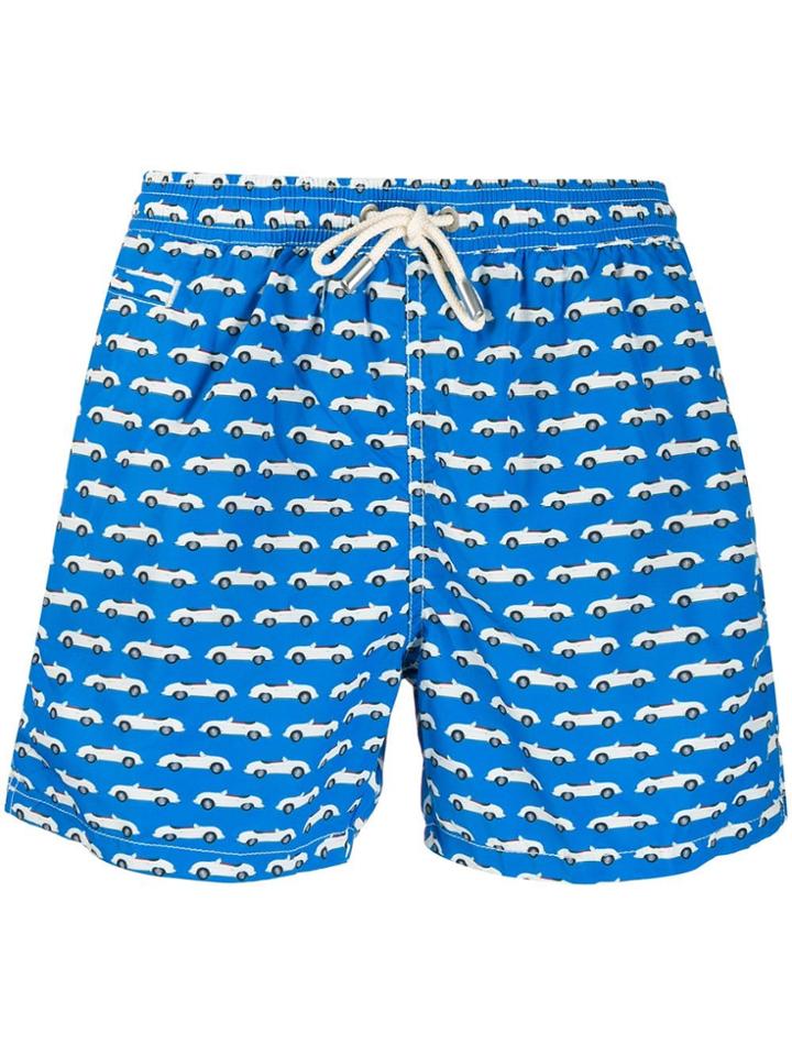 Mc2 Saint Barth Car Pattern Swimming Shorts - Blue