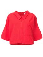 Thom Browne Boxy Cropped Shirt - Red