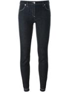Versus Contrast Trim Skinny Jeans, Women's, Size: 28, Black, Cotton/spandex/elastane/polyester