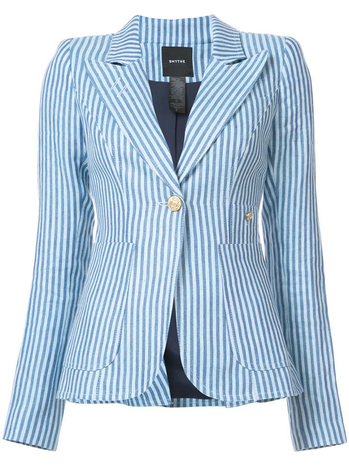 Smythe - Duchess Blazer - Women - Linen/flax/cupro - 2, Blue, Linen/flax/cupro
