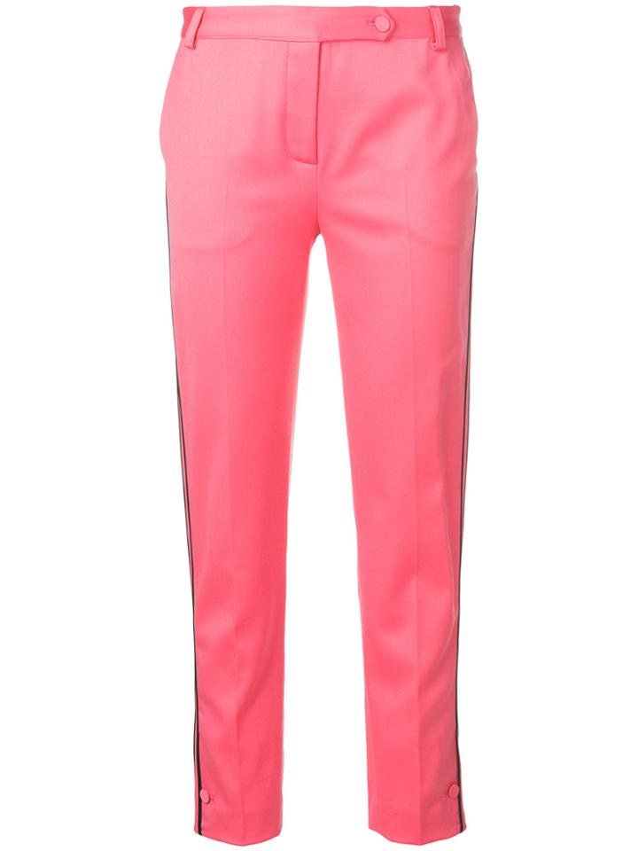 Styland Cropped Tailored Suit Trousers - Pink & Purple