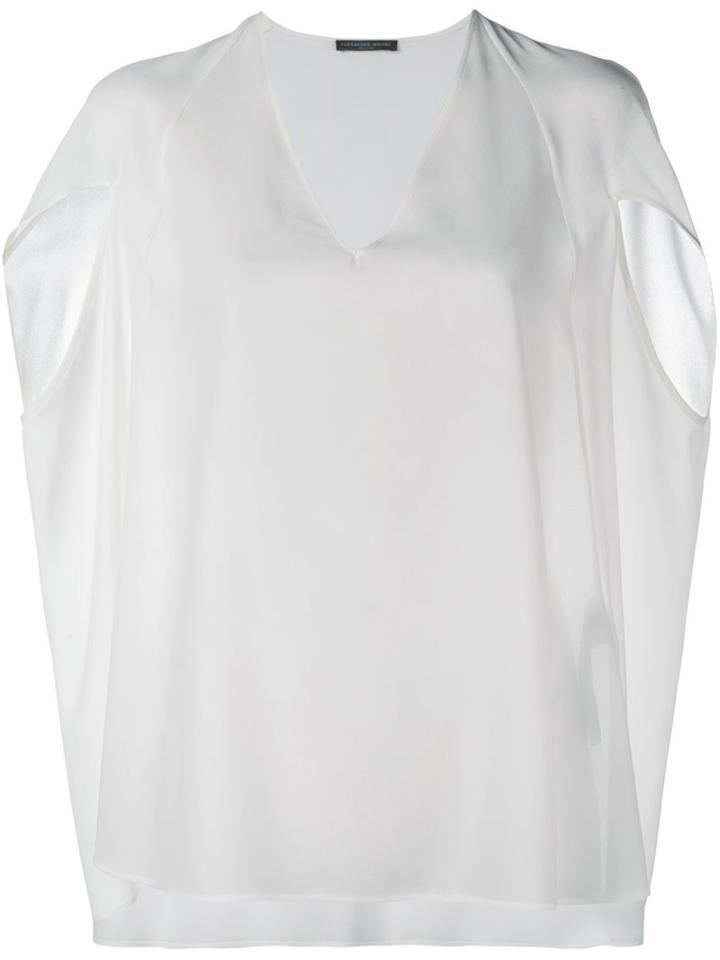 Alexander Mcqueen Cape-style Top, Women's, Size: 42, White, Silk