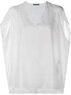 Alexander Mcqueen Cape-style Top, Women's, Size: 42, White, Silk