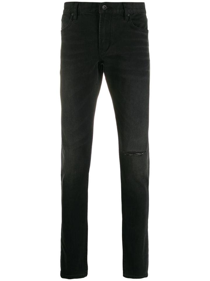 John Varvatos Ripped Detail Trousers - Black