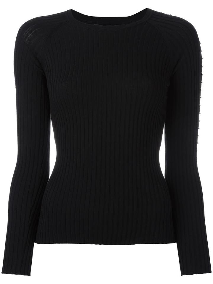 Alexander Wang Crew Neck Jumper, Women's, Size: Xs, Black, Cotton