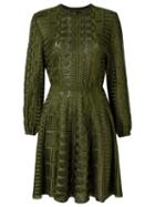 Gig - Knit Flared Dress - Women - Polyimide - P, Green, Polyimide