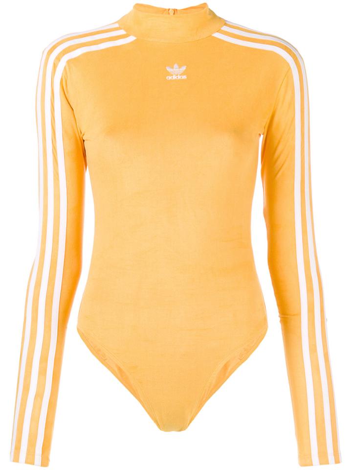 Adidas Striped Logo Bodysuit - Yellow & Orange