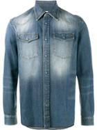 Maison Margiela Slim Washed Denim Shirt, Size: 42, Blue, Cotton