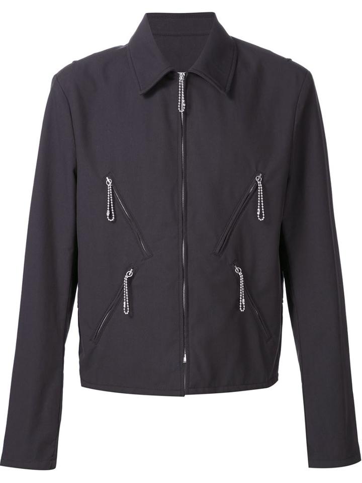 Maison Margiela Zip Detail Harrington Jacket, Men's, Size: 50, Black, Cotton/polyamide