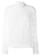 Giambattista Valli Embroidered High Neck Blouse