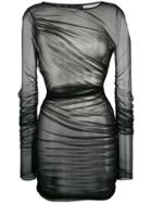 Versace Sheer Draped Dress - Black