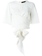 Ellery Flutter Sleeve Wrap Blouse - White