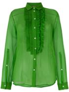 No21 Sheer Pleated Front Shirt - Green
