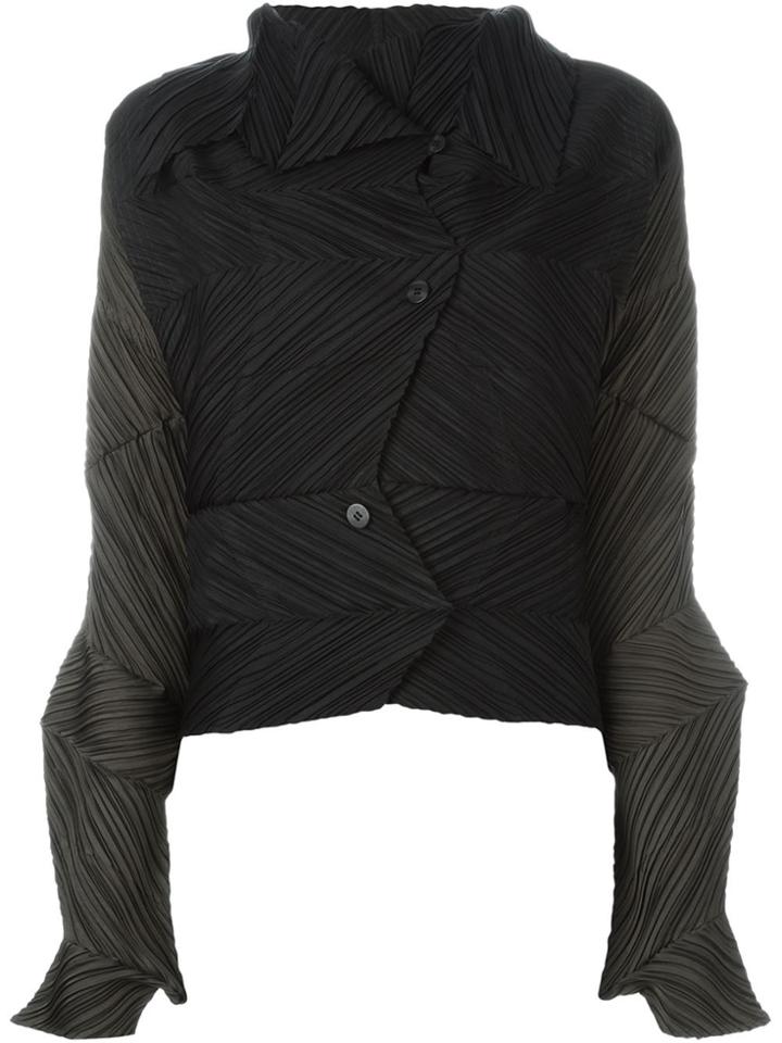 Issey Miyake Vintage Pleated Cardigan - Black