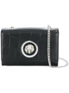 Versus Croc Effect Cross Body Bag - Black
