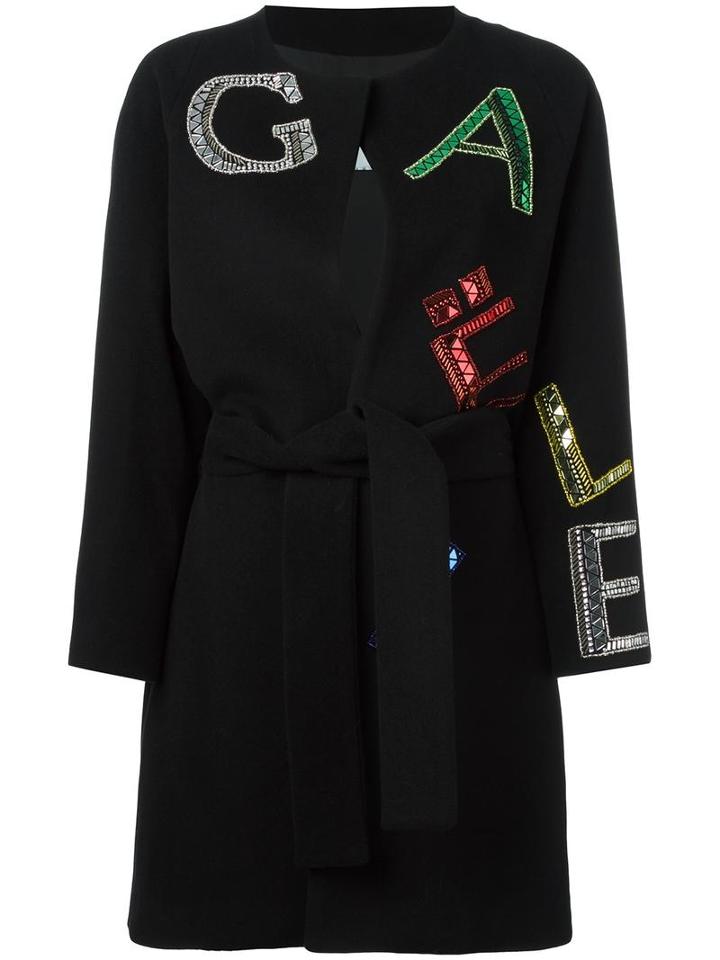 Gaelle Bonheur Logo Coat, Women's, Size: 40, Black, Wool/polyester