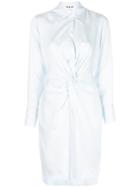 Secular. Lab Shirt Dress With Knot Detail - Blue