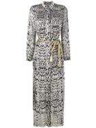 Adam Lippes Long Leopard Print Shirt Dress - Black