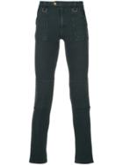 Black Means Zipped Hem Skinny Trousers