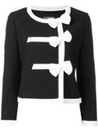 Boutique Moschino Bow Detail Jacket, Women's, Size: 40, Black, Cotton/polyester/acetate/other Fibers
