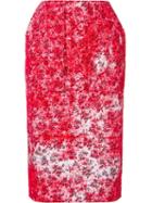 Ponti - Floral Pencil Skirt - Women - Cotton/rayon/artificial Leather - One Size, Red, Cotton/rayon/artificial Leather