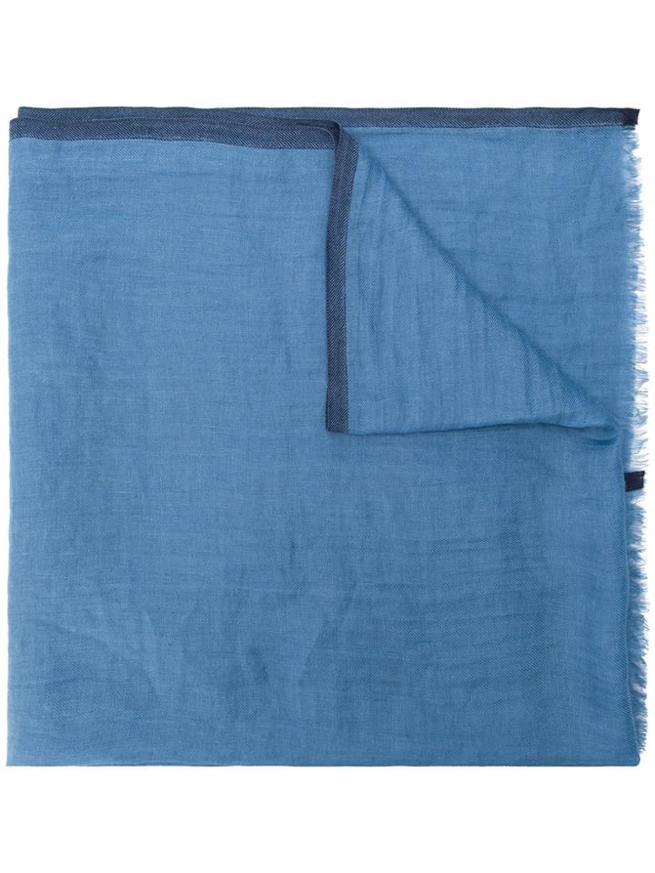 Loro Piana Frayed Edge Scarf - Blue