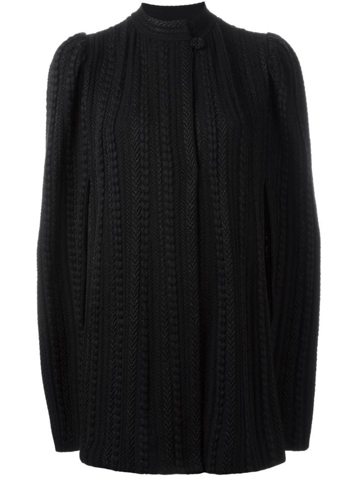 Alexander Mcqueen Knit Cape, Women's, Size: Medium, Black, Polyamide/polyester/acetate/metallized Polyester
