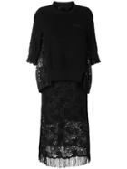 Sacai Layered Lace Dress - Black