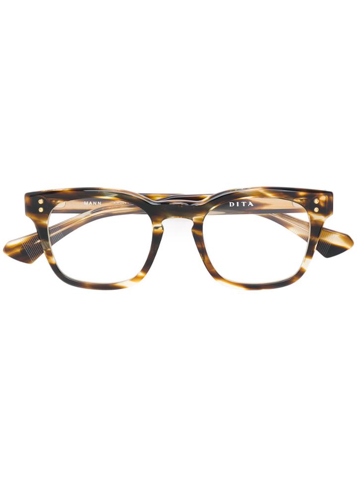 Dita Eyewear Mann Square Frame Glasses - Brown