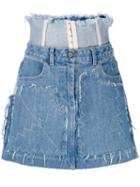 Ruban Stitch Detail Skirt - Blue