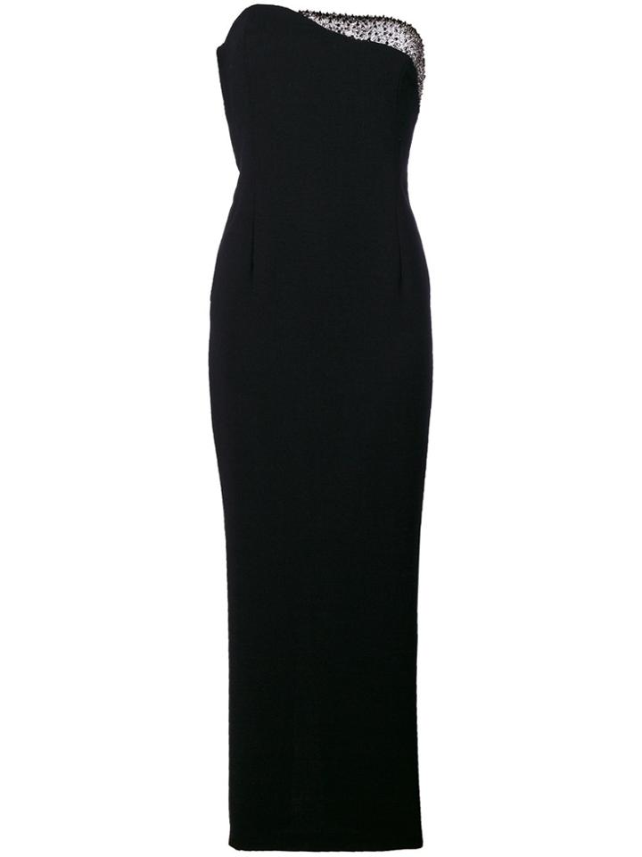 Versace Vintage Embellished Strapless Gown - Black