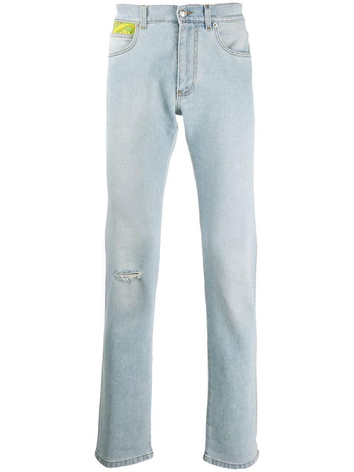 Versace Floral Patch Jeans - Blue