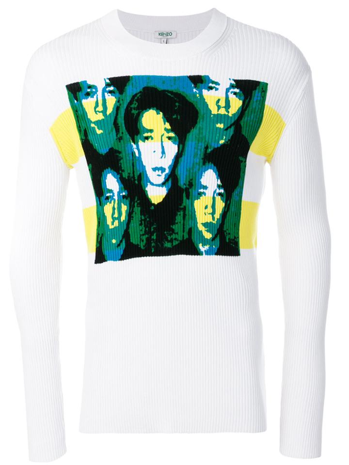 Kenzo Ryuichi Sakamoto Ribbed Jumper - White