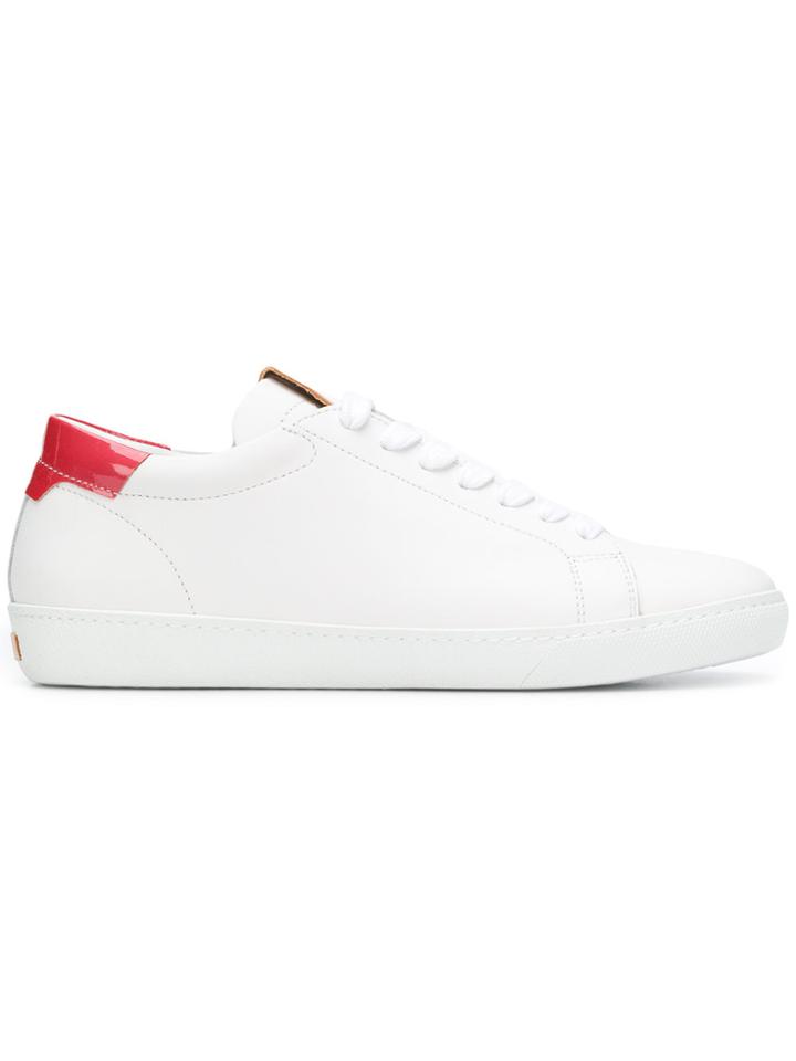 Closed Contrasting Heel Counter Sneakers - White