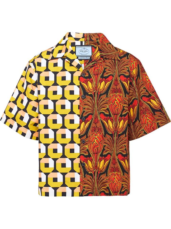 Prada Double Match Cotton Shirt - Red