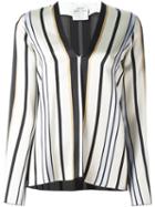 Forte Forte Striped V-neck Blouse, Women's, Size: 0, Nude/neutrals, Viscose