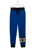 Dkny Kids Logo Print Track Pants - Blue