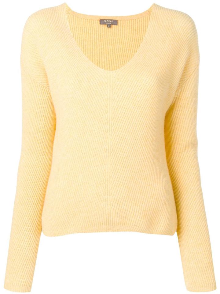 N.peal Ribbed V-neck Jumper - Yellow