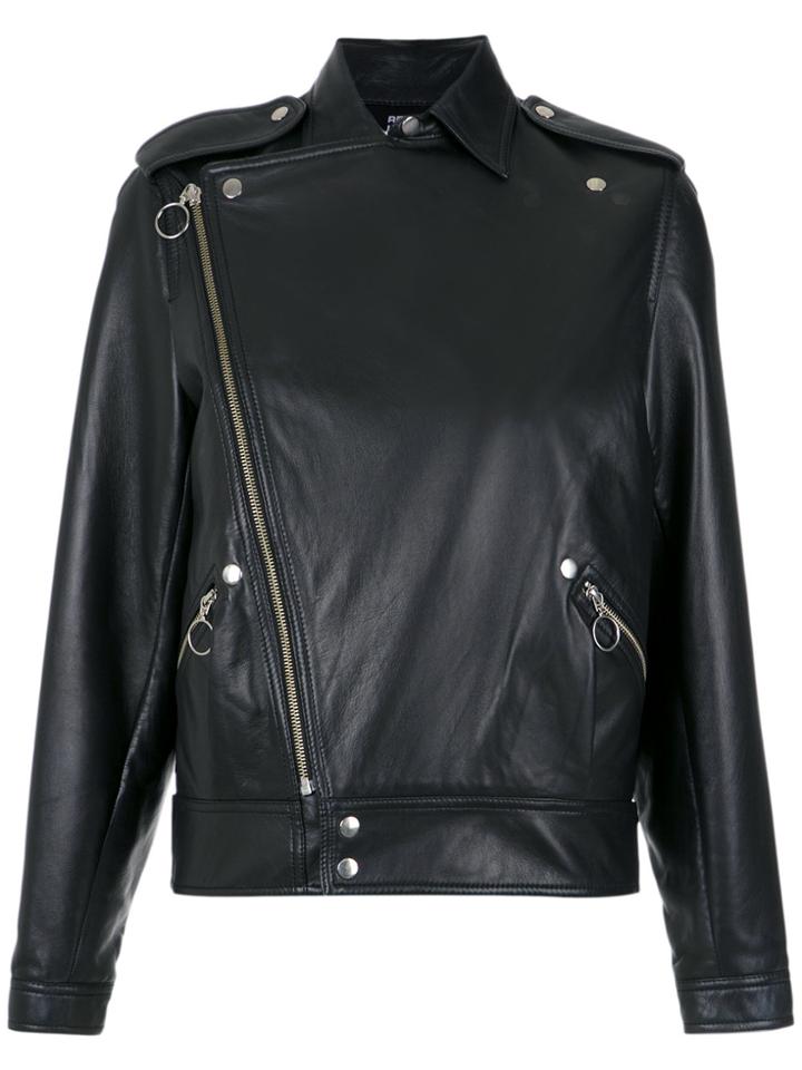 Reinaldo Lourenço Leather Biker Jacket - Black