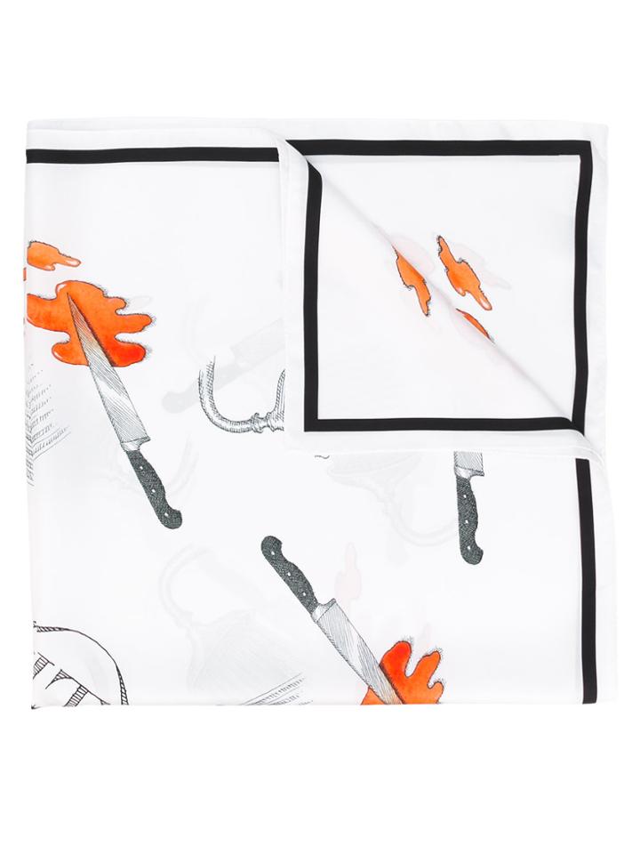 Olympia Le-tan Printed Scarf - White