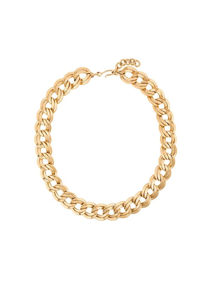 Monet Vintage Double Link Necklace - Metallic