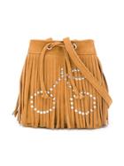 Bonpoint Embellished Fringe Bucket Bag - Brown