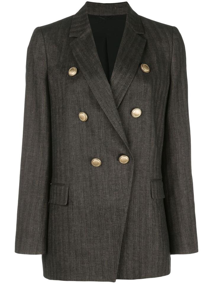 Brunello Cucinelli Double Breasted Blazer - Black